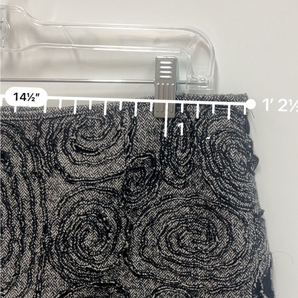 Per Se Skirt Black White Herringbone Floral Wool Blend Size 6 - Picture 9 of 10